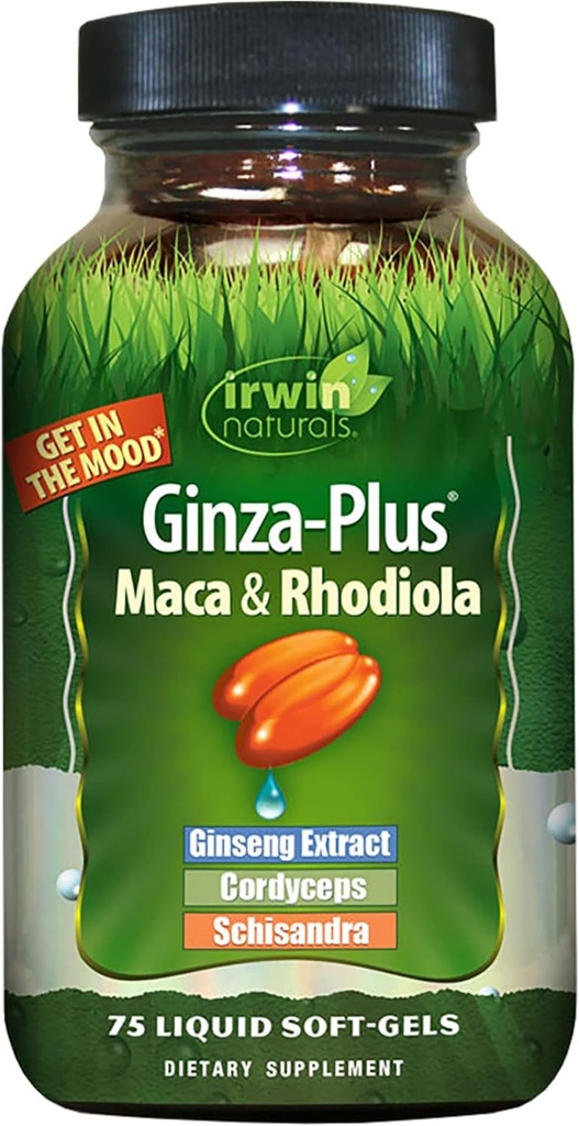 Irwin Naturals Ginza Plus 耐力,能量,平衡饮食 补充液态Gel Caps,75-Count Bottle