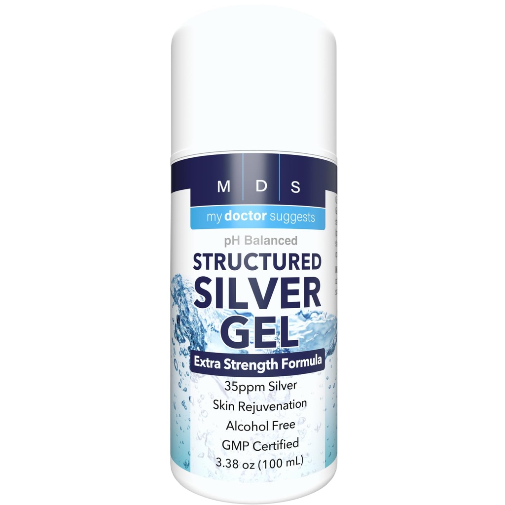 结构化的 Colloidal Silver Gel 外加强度 - 专题冷却 - pH 平衡 35ppm 结构化的银 提供舒缓烧伤和皮肤刺激