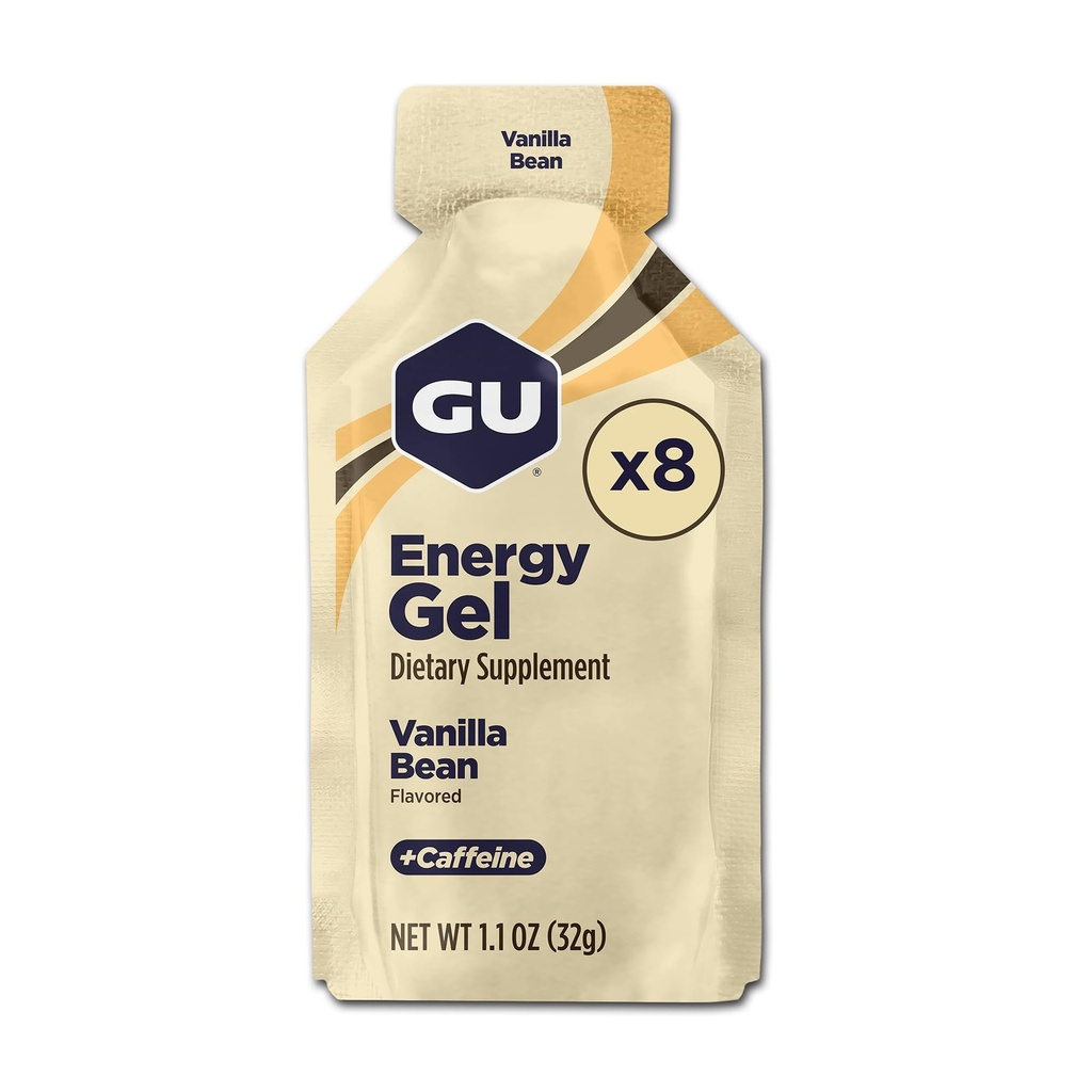 GU 能源原生运动营养 能源 Gel, 8Count, 香草豆