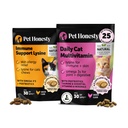 Cat Multivitamins + Immune 支持 Lysine 双纹理 Chew 补充包 - 支持整体 Immune 健康, 关节, 皮肤和大衣, 和 Cat 过敏救济 - 喷嚏, Runny Nose
