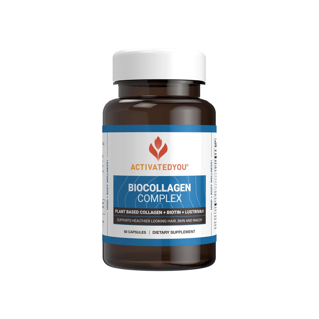 激活了You BioCollagen Complex 厂牌,供妇女和男子使用 -- -- 设计目的是促进皮肤坚固、肌肉强健和头发卷,2台每日Capsules支持青年外观和联合流动