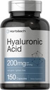Horbäach Hyaluronic Acid 补充 | 200 mg | 150 capsules | 非GMO 和 Gluten 免费补充