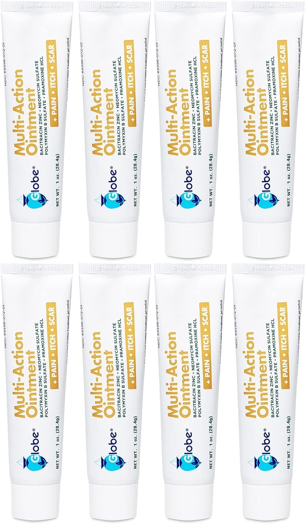 环球多行动Ointment QQ 抗生素止痛药 抗痒药 和 Scar 最小化药 QQ 与 Neomycin, Bacitracin, Pramoxine HCl 和 Polymyxin BQQ 治疗小切片, 碎屑和烧伤 (8)