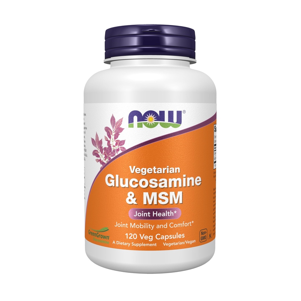 现在食品补充品,Glucosamine & MSM(GreenGrown® Glucosamine),蔬菜,120Veg Capsules