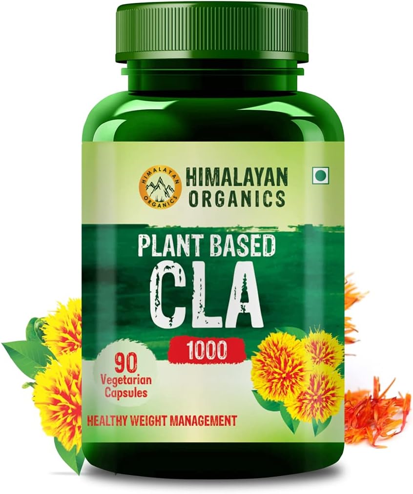喜马拉雅有机物工厂 CLA 1000 Safflower Oil Except Fat Burner 补充 QQ豁免助推器,重量管理,Lean Muscle Mass QQ对男女都有好处 - 90 Veg Capsules