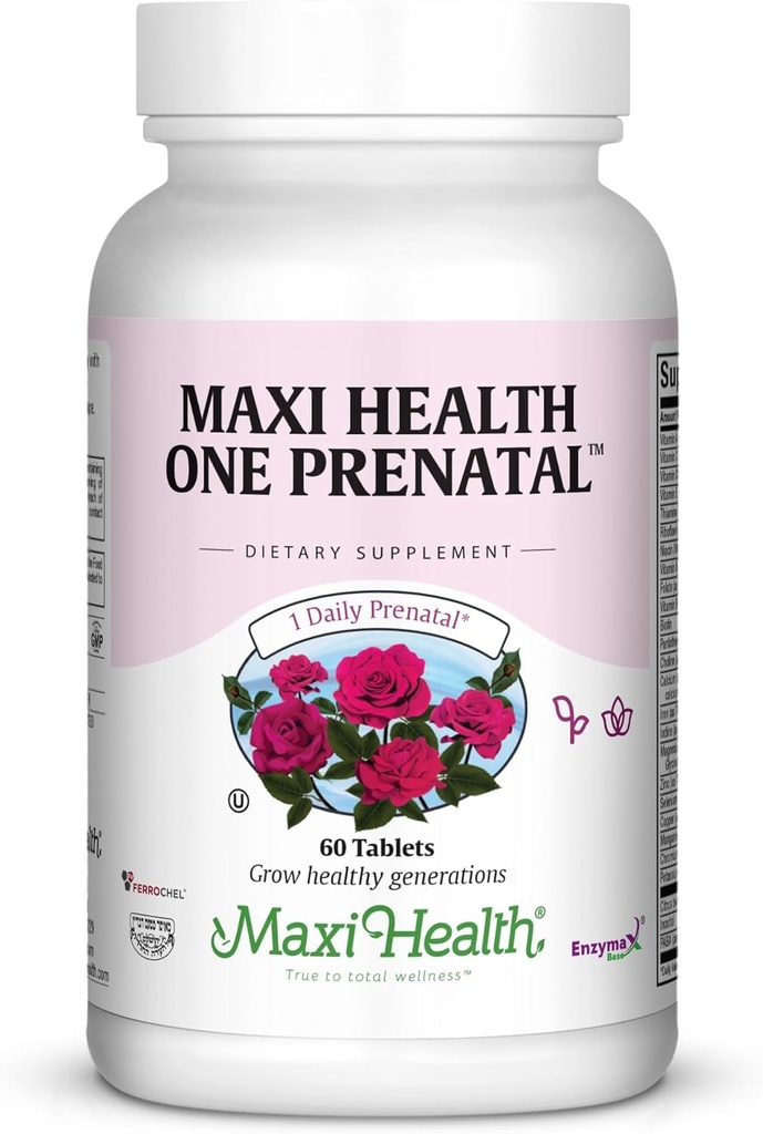 Maxi 妇女健康产前维生素 -- -- 每日一次带有甲基福拉特的产前,Gentle Iron和DHA支助 -- -- 医生配制,Kosher多维他明用于妊娠 -- -- 60卡普尔(60天供应)