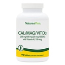 NaturesPlus Calcium/Magnesium/维生素D3配有维生素K2 - 支持骨质与免疫健康 - 植物学,格鲁滕自由 - 90 片 - 22.5 服务
