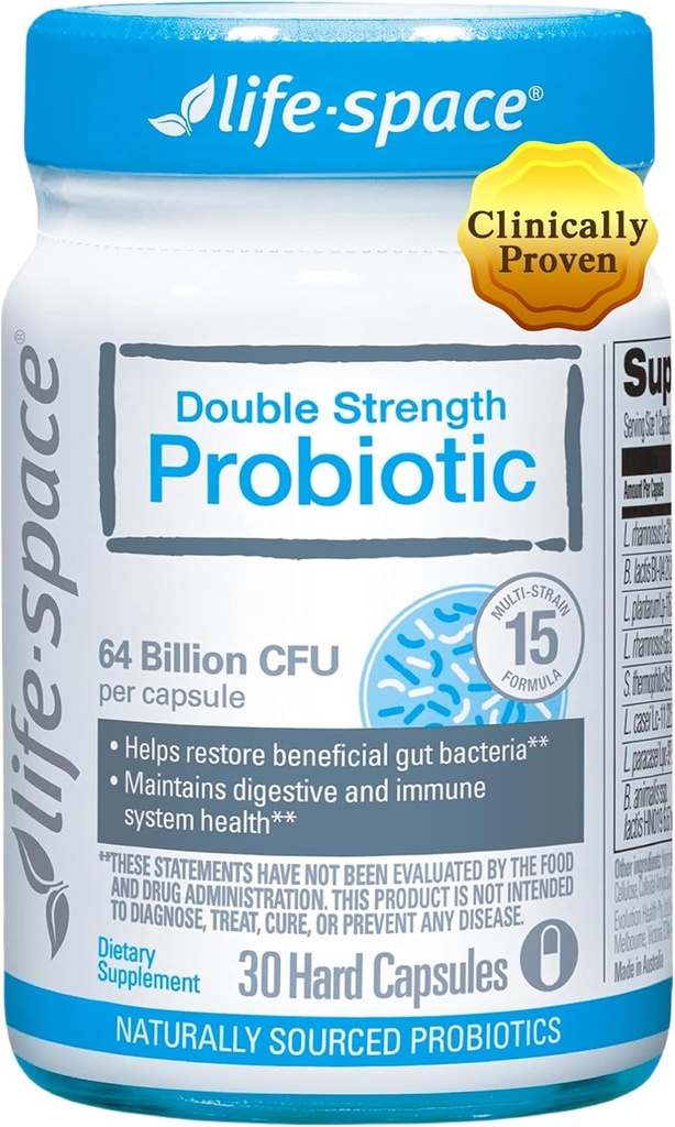生命空间双强 宽频谱 Probiotic,64亿 CMFU & 15 多元草丛,为消化性健康与免疫性健康重新设计的双倍,为男女提供的Probiotics - 30 Veg Capsules