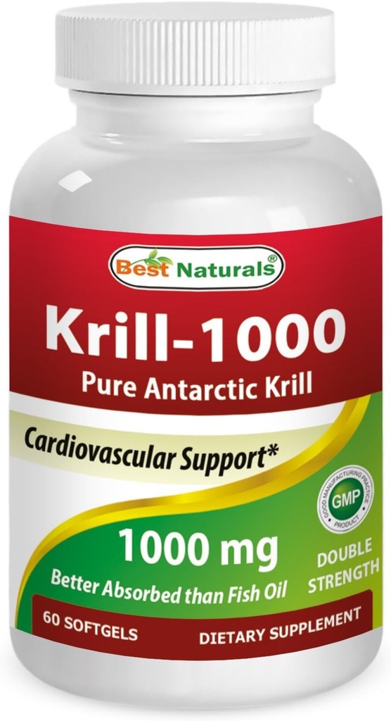 Best Naturals Krill Oil Soft Gel, 1 000 mg, 60 计数
