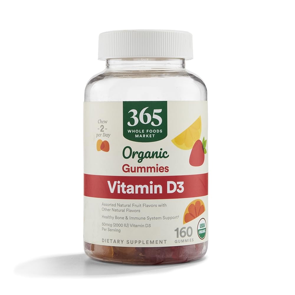 365 由全食品市场,有机维生素D3 Gummy,160 Counter