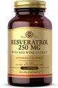 Solgar Resveratrol 250 mg 配有红葡萄酒萃取剂 - 60 软胶 - 抗氧化剂支持 - 非GMO, Gluten Free, 奶制品 Free - 60 services