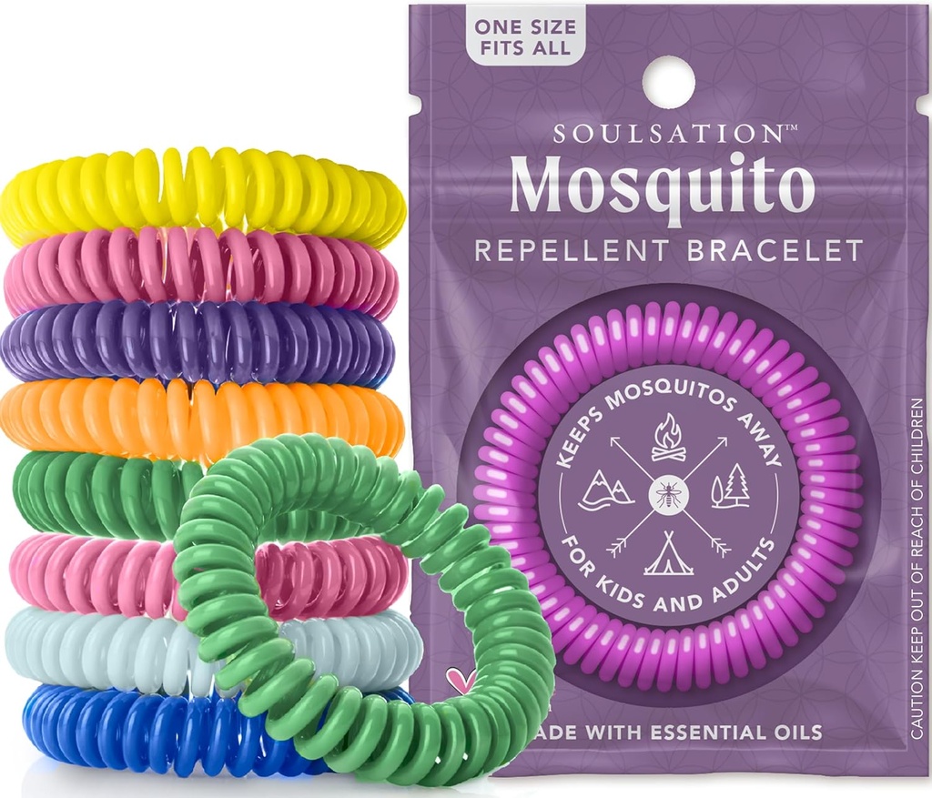 15 Pack Mosquito Repellent Bracelets,儿童与成年人免费DEET,个人包装乐队