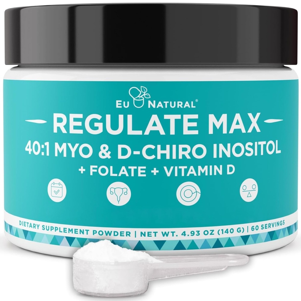 管理MAX Myo-Inositol和D-Chiro Inositol 配给维生素D和Folate PCOS营养支持、荷尔蒙平衡和生育支持、不受欢迎的60种服务的妇女补充粉