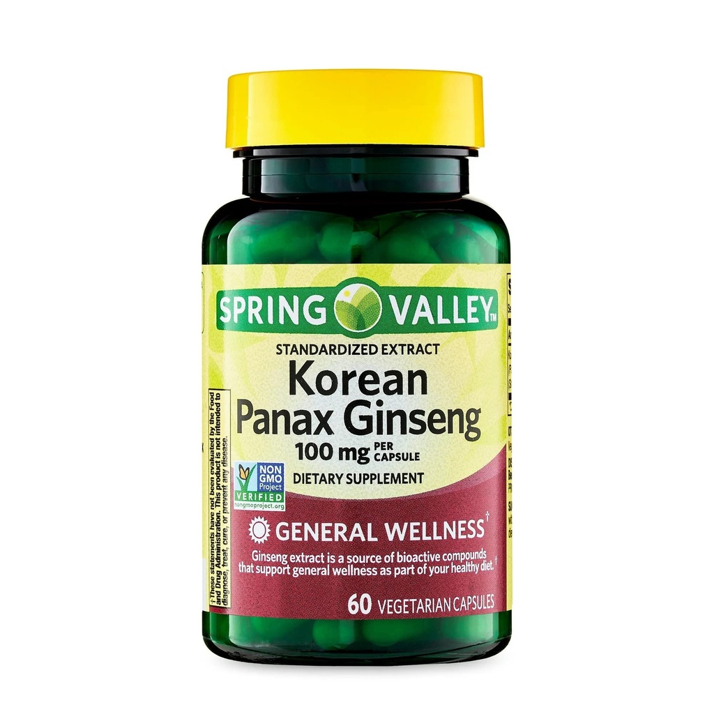 韩国的Panax Ginseng 蔬菜,100毫克,60个