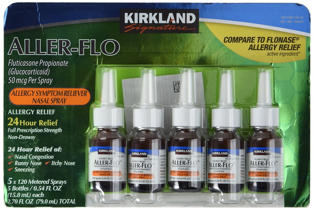 基尔克兰硅酸盐(Kirkland Aller-Flo Fluticasone Propionate),0.54 Fl Oz. (Pack of 5).