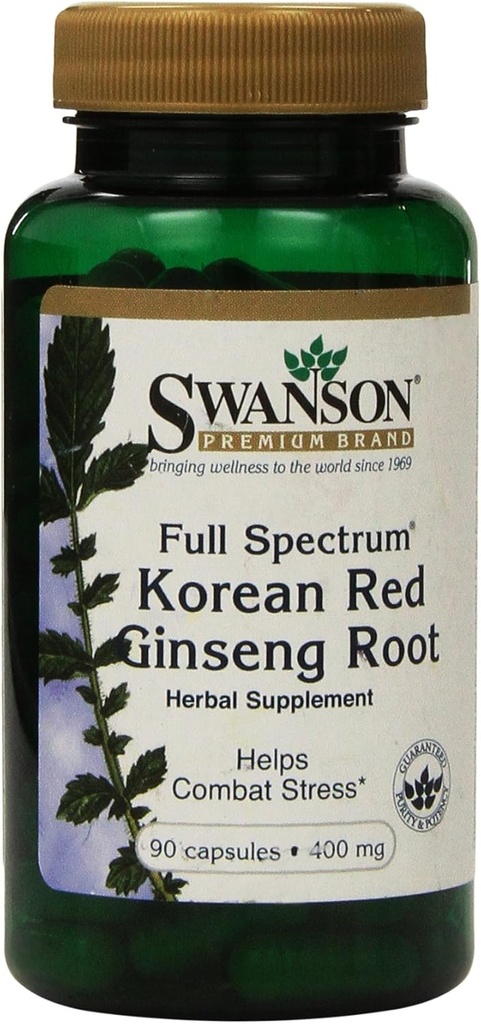 Swanson Premium Full-Spectrum 韩国红金生根 400 mg 90 Caps - Pack of 2