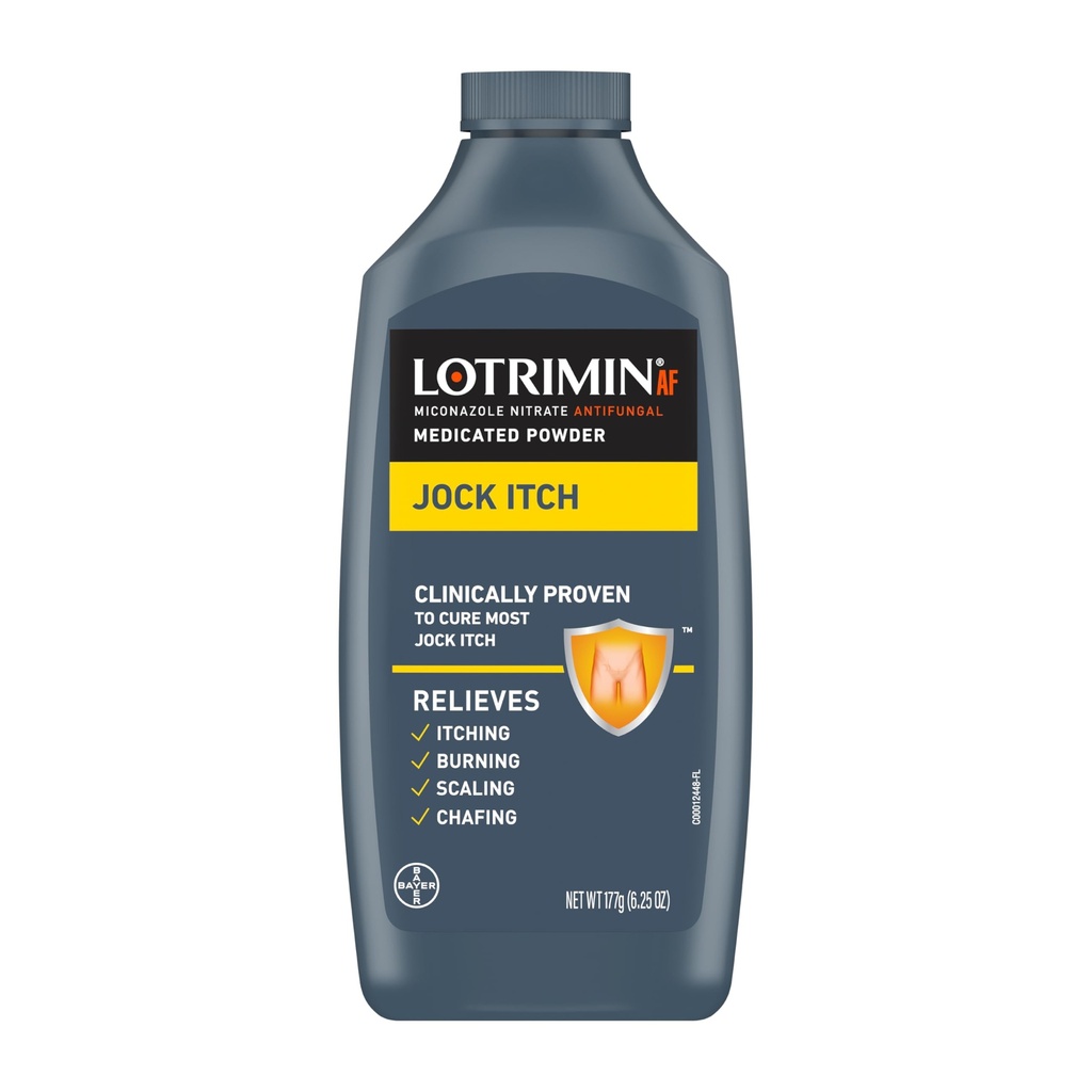 Lotrimin Antifungal Jock Itch 配有 Miconazole Nitrate 的药用粉, Jock Itch 治疗男、女和2岁以上儿童