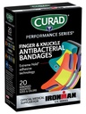CURAD 性能系列 IRONMAN 抗菌带, 极端持有粘附技术, 手指和 Knuckle 带, 弹性纤维, 具有不同大小和颜色的品种包, 20 个计数