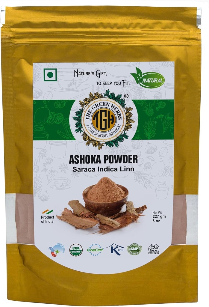 绿药草 Ashoka Chal粉, 227g 精细地面,自然和化学无毒, 女性用药草, Saraca Indica