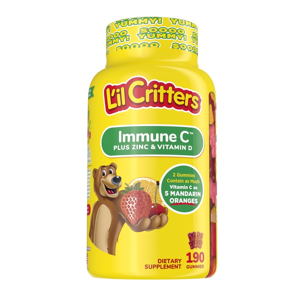 配有维生素C、锌和维生素D3的《幼畜食品CGummy补充品》,190 ct(95-190天供应),4种来自美国头号Gummy维生素品牌的美味口味