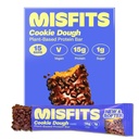 Misfit Vegan蛋白条, Cookie Dough - 更新的食谱 QQ 植物基,低糖和碳,高纤维ack QQ 15包