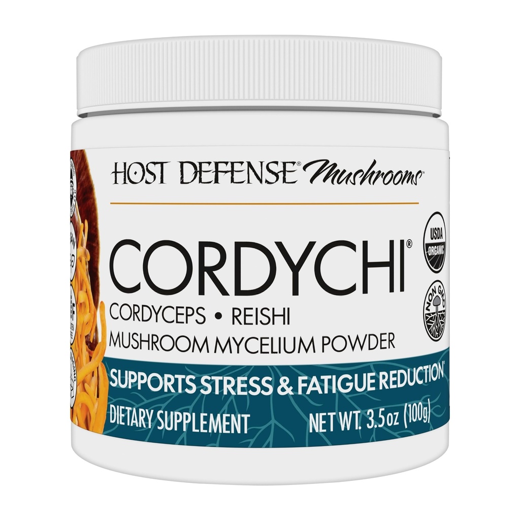 Host Defense CordyChi Powder - 能源与免疫支持补充 - Cordyceps & Reishi蘑菇 放松和呼吸支持补充 - 抗疲劳援助 - 3.5 oz(66名服务员)*