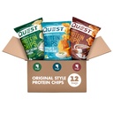 Quest营养蛋白芯片品种包,BBQ,Cheddar & Sour Cream,Sour Cream & Onion,高蛋白,低碳,1.1 oz(12包)