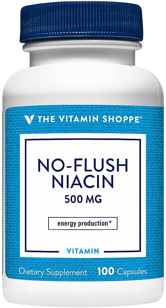 维生素店没有Flush Niacin 500MG,支持胆固醇水平 已经在正常范围内,支持代谢和能源生产,每日一次(100卡普尔)