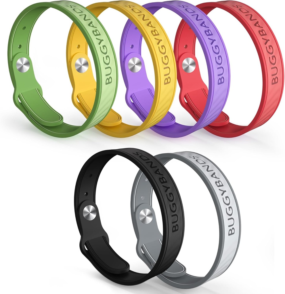 蚊子 Repellent Bracelets, 6 Pack Silicone 蚊子 Repellent Bands 配有 DEET 免费、自然和防水的虫子手带,供儿童和成年人使用,户外旅行保护