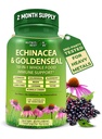 Echinacea Goldenseal Capsules - 1 Immune支助补编-1455mg - Vegan Echinacea Capsules 有机全食品制造补编 - 草本免疫系统支助 - 2个月供应