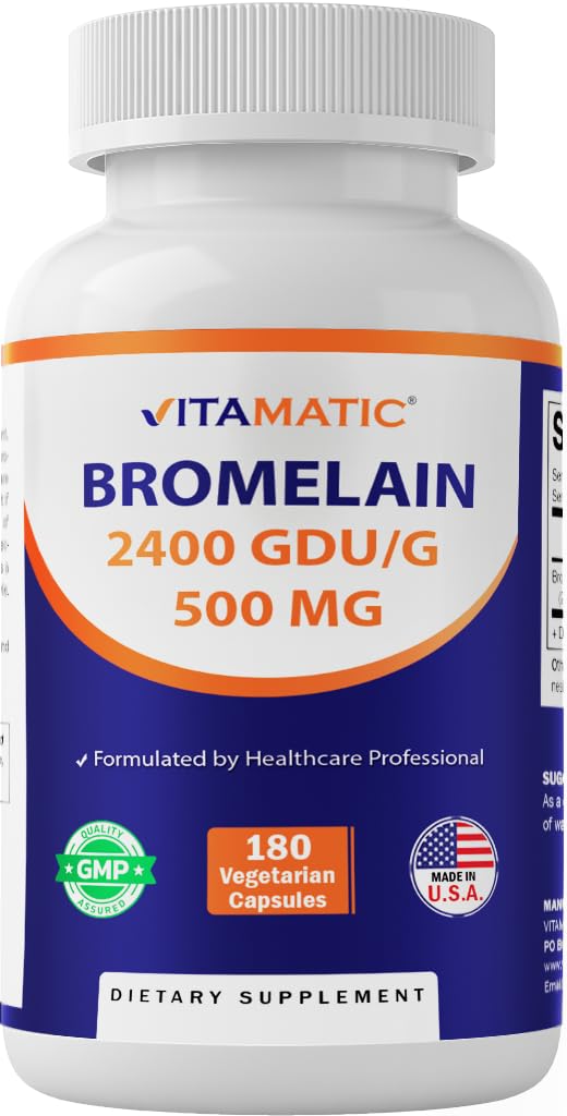 维生素Bromelain 补充500mg – 2400 GDU/g – 180 Capsules