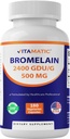 维生素Bromelain 补充500mg – 2400 GDU/g – 180 Capsules