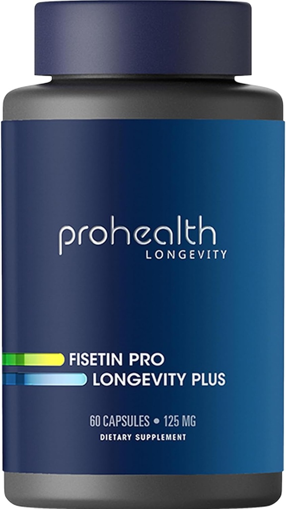 ProHealth Fisetin Supplements-15X 最佳吸收多酚混合物 + MCT Oil. 第三方测试纯度 美国制造. 强抗氧化剂+激素. Fisetin 补编 125mg X 60 服务