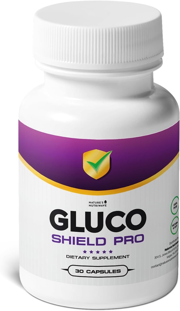GlucoShield Pro - 天然补充维生素B1, B2, B6, 镁,锌和钙 → NO-GMO,无兴奋剂,易取 → 在美国制造,GMP-认证 → 30 Capsules, 1个月供应