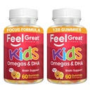 与Omega 3 6 9, Vitamin C (2-Pack) QQ支持健康脑功能,视觉和心脏健康 QQ Gluten Free, Vegetarian QQ 60 Gummys