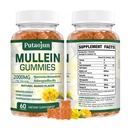 Mullein Gummys for Lung cleanse – 有机免疫支持 – 2000mg 呼吸卫生 – Mango Flavor – 非Sticky – 肺健康 – Sinus Relief – Mullein Leaf extract → 1 pack