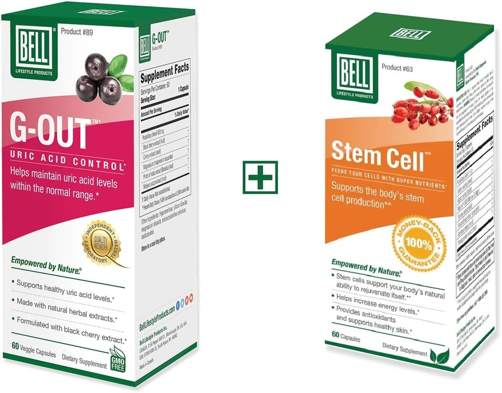 Bell Bundle - Stem Cell 补充 & G-Out Uric Acid Cleanse - 环绕世界25年,由制造商直接销售
