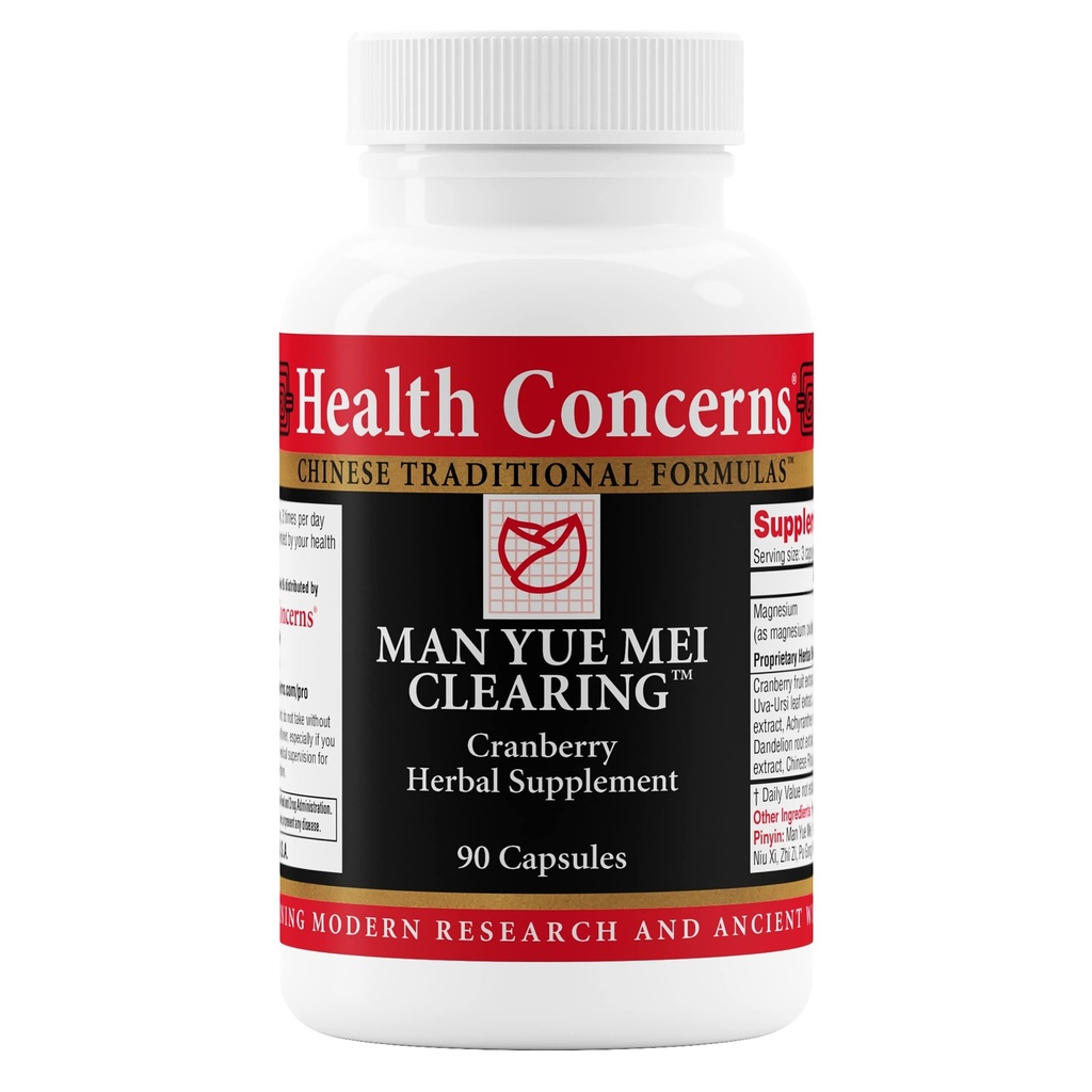 健康关注 Man Yue Mei Cleaning – Urinary Tract Health & Bladder Cleanse – Kedney Support Framework – 与玉米丝绸的中国草药补充 – 90 Capsules