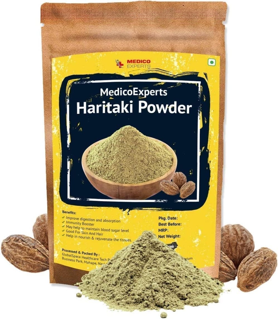 SENTA Haritaki 粉末有机 - 400 GMS 100%纯硬 粉末 - 卡杜克凯 粉末 - Harad 粉末 用于暗圆,面部,皮肤和健康的消化