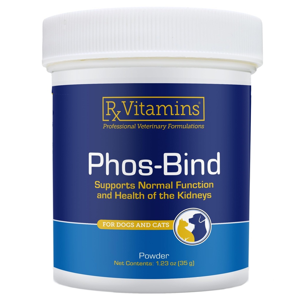 Rx维生素 Phos-Bind - 肾支持补充粉剂 - 猫和狗磷酸Binder 肾健康 - 支持普通肾清洁和基本肾护理 - 35g