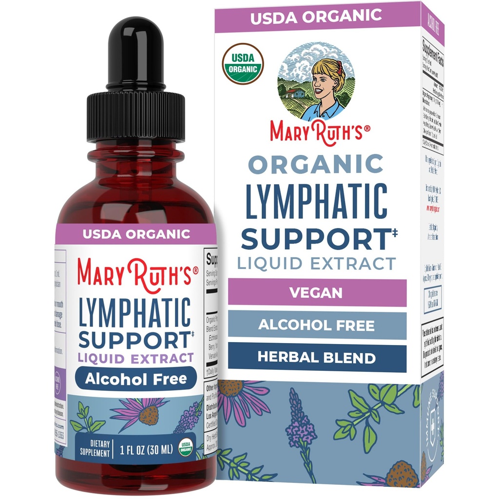MaryRuth 有机体 Lymphatic 支持 Drops USDA 有机体 Lymphatic Cleanse Immune 支持 补充 + Lymphatic 支持 Echinacea 和 Elderberry + Blue Vervain + Vegan → Non-GMO + 30 服务者