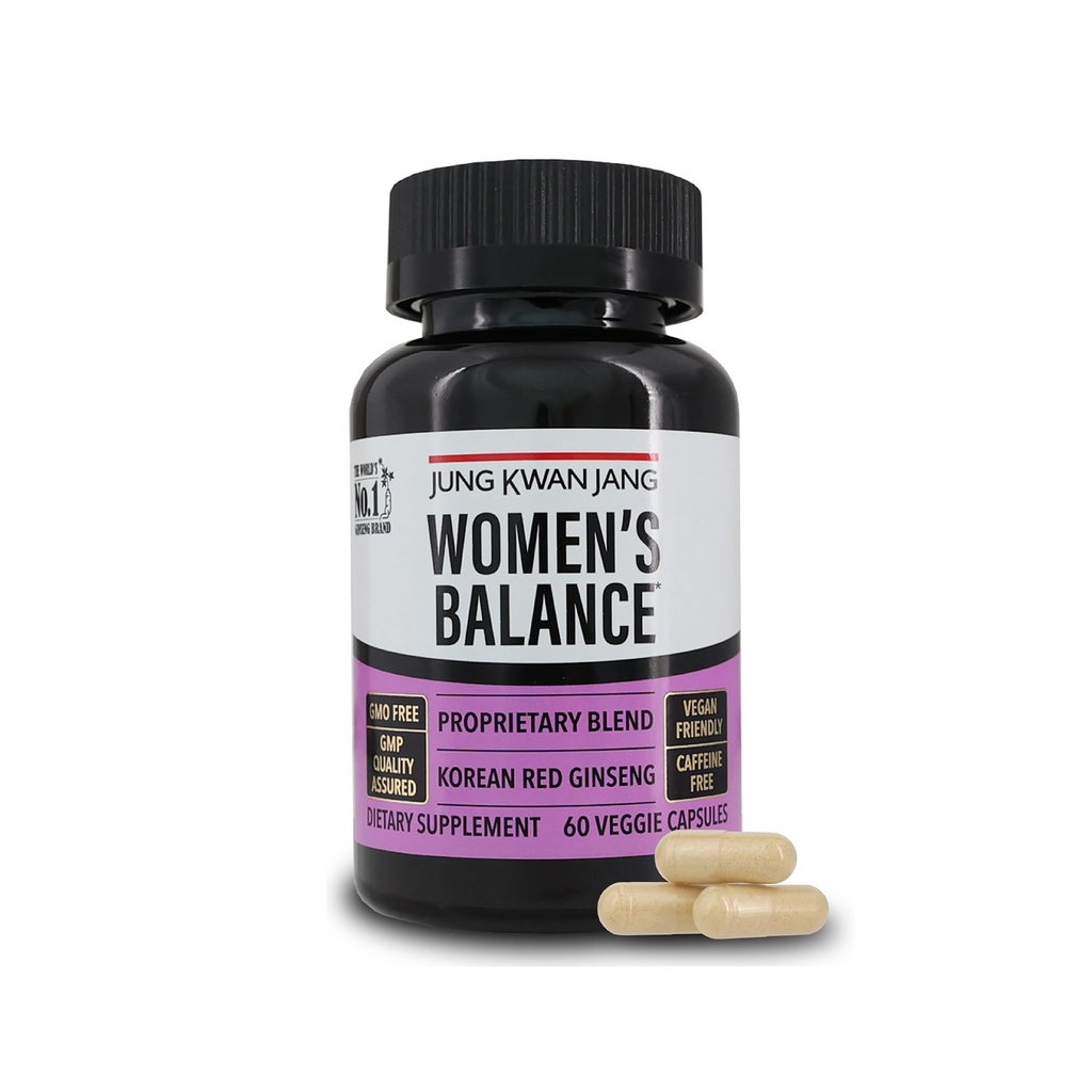 JungKwanJang妇女与韩国Red Ginseng的能量水平平衡,消化系统和认知健康补编,60 Capsules