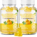 不含糖的Glucosamine Chondroitin Gummys, 含有Chondroitin MSM & Elderberry & Turmeric 的超强1500mg Glucosamine, 男女联合支助补充 移动自由联合健康