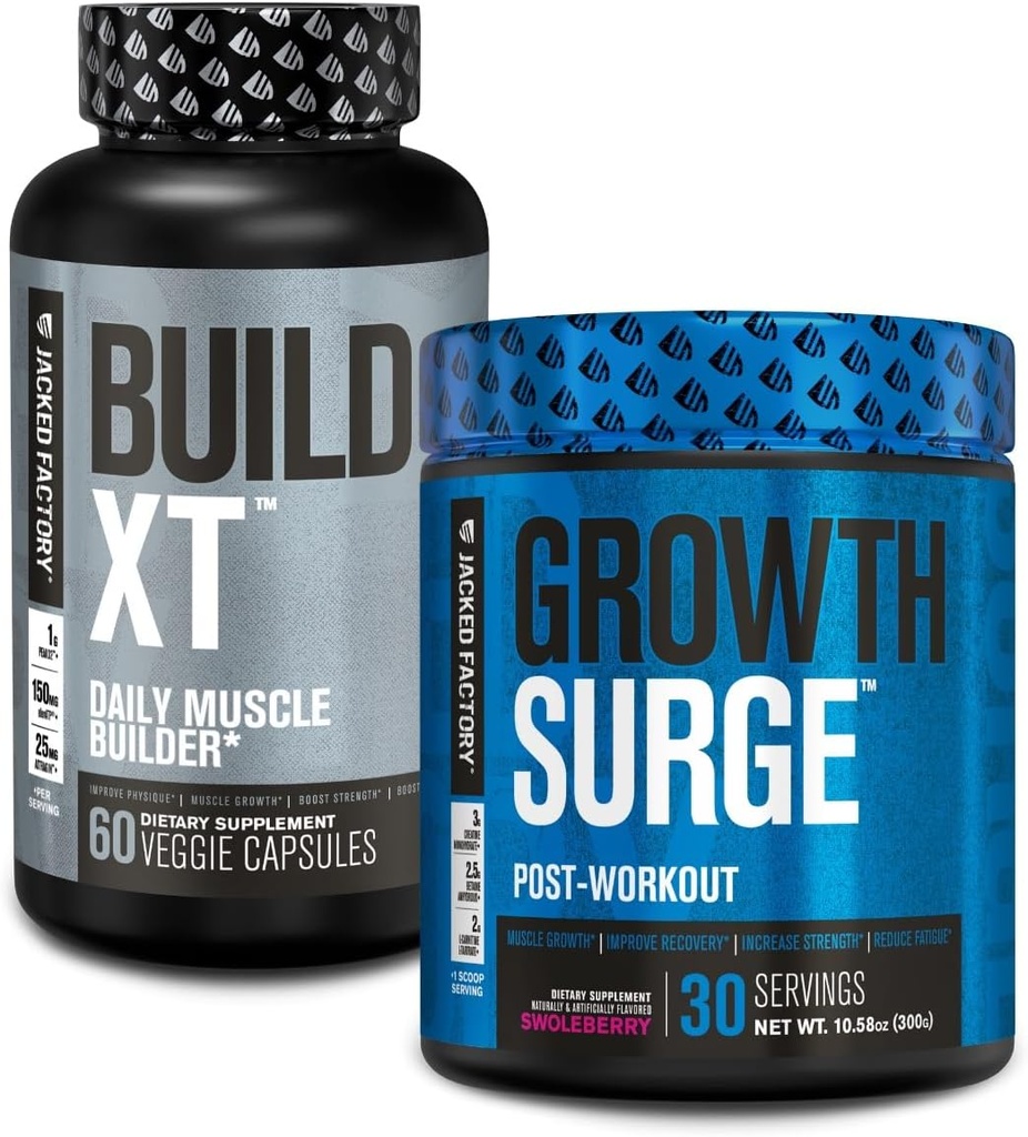 Jacked Factory Building-XT Daily Muscle Builder Supplement, Growth Surge 工作后复苏和肌肉增长