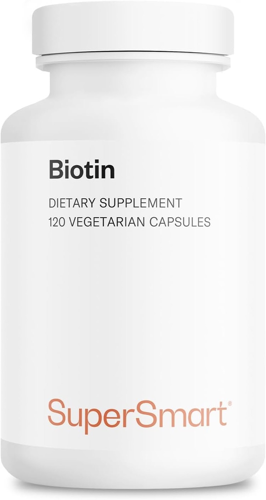 超级智能 - 生物素 10,000 mcg/ 10g/天(高概率) - 维生素 B7 生物素补充剂 - 健康头发,皮肤和钉子 - {Non-GMO & Gluten Free - 120 蔬菜卡普尔