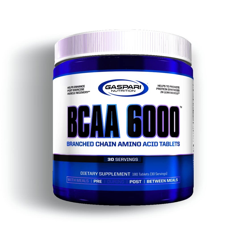 Gaspari营养, BCAA 6000, 分链氨基酸片, 减少肌肉疼痛和肥胖, 优化有氧和无氧运动表现(30名服务员)