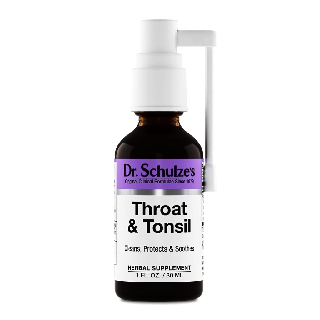Schulze博士的喉咙和Tonsil \\ 凉爽、苏特和保护\ 草药补充\ \ 维加恩和科舍 \ 强大和有效\ \ \ 简单喷雾喷雾喷雾 \ 1 oz瓶
