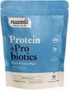 Nuzest - 蛋白质 + Probiotics - Gut Health - 超级食品 蛋白质植物 Blend - 300g / 10.6 oz Pouch (10 services) (法语:Vanilla, 300g)).