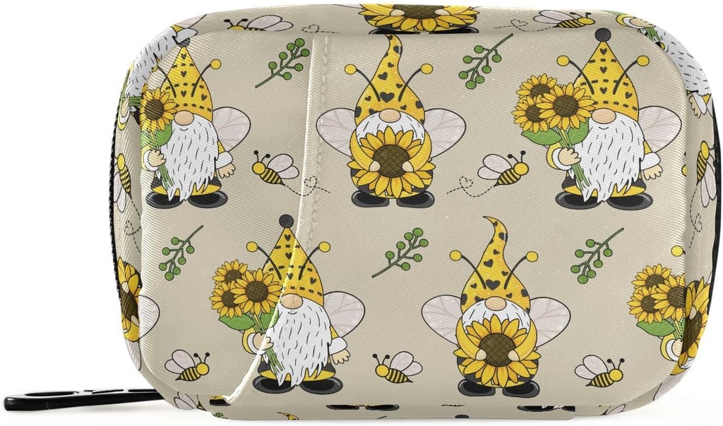 Gnome Bees药盒 7天药盒 旅行药盒组织者 带Zipper便携式周刊 维生素药品 补充 Holder Pouch 包