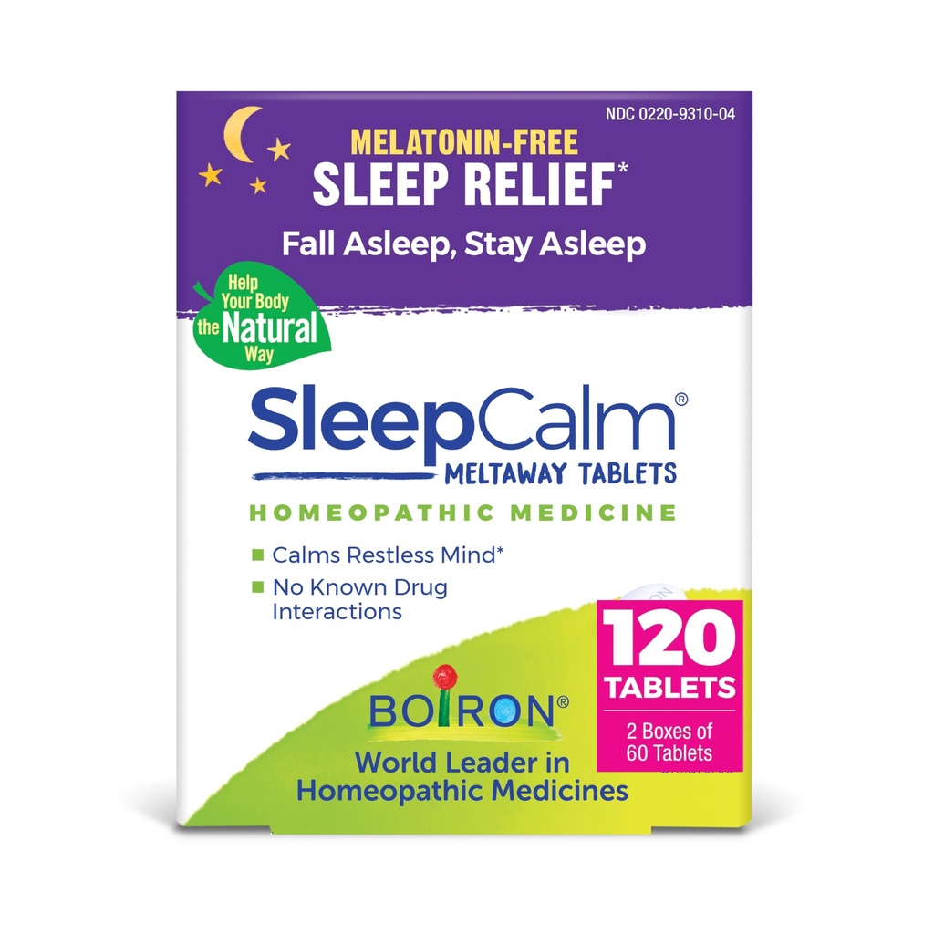 Boiron SleepCalm Sleep Aid for Deep, relaxing, restable nighttime Sleep - 美拉图宁无忧无忧无忧 - 60 counts forming (Pack of 2).